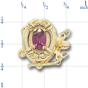 81028 Pink Tourmaline Bracelet Slide Clasp 